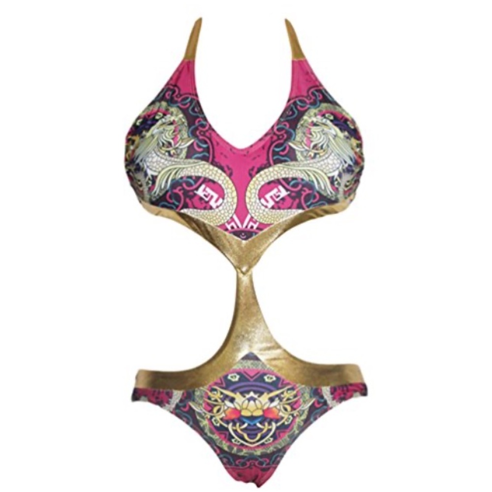 Vibrant Cutout One-Piece Swimsuit